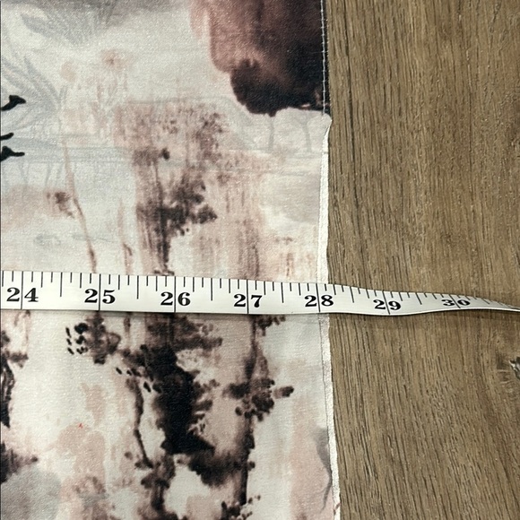 100% Silk Scarf Shaw Wrap Toile Gray Brown, Pink Floral, Boats, Tree - Picture 11 of 11